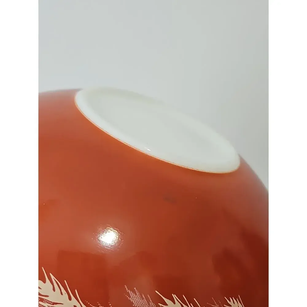 Vintage Pyrex 444 Autumn Harvest Wheat Cinderella Mixing Bowl 4 Quart